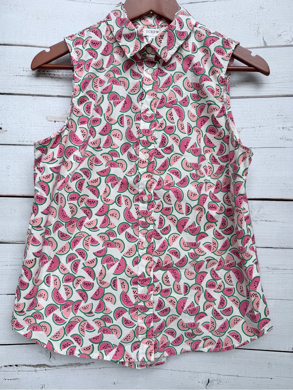J. Crew Pink Floral Sleeveless Button-Front Camisole with Collar - Picture 3 of 5